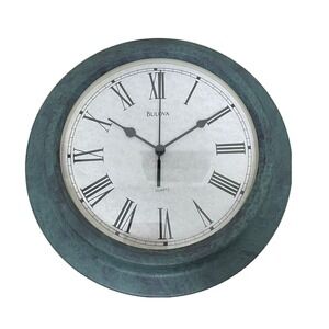 Bulova Decorative Wall Metal Brutalist Modern Clock C4152 RARE Neoclassical 80s
